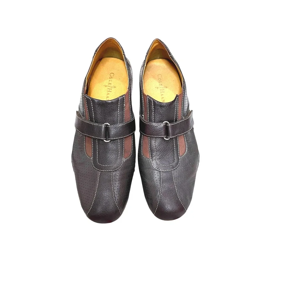 Cole Haan Mens 10.5M Brown Leather Strap Loafer Comfort Walking‎ Shoes
